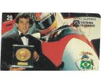 Cart�o Telef�nico Ayrton Senna (Senninha) 1991 com Trofeu de Campe�o