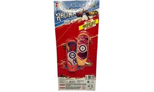 Mini Toys Carrinho de Rolim� de Dedo Cartela com 2 Unidades