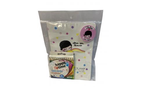 Spiral Lapis de Cor Happy Time + Livro de Colorir