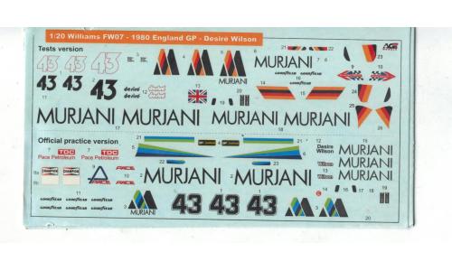 1/20 - 1980 Williams FW07 Inglaterra