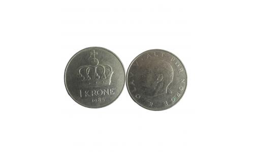 Moeda 1 Krone Noruega 1985 1 coroa