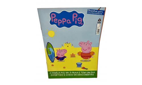 Revista Atividade para colorir Peppa Pig -  Fam�lia Pig vai � praia.