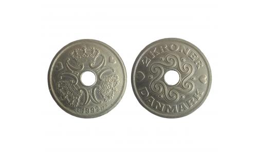 Moeda 2 Coroas Dinamarca 1992 2 Kroner