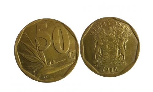 Moeda 50 C�ntimos �frica Do Sul 1996