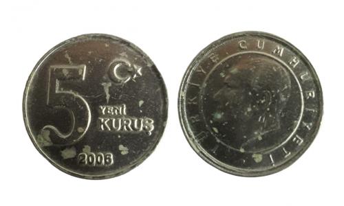Moeda 5 Kurus Turquia 2006
