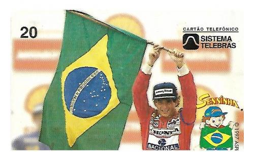 Cart�o Telef�nico Ayrton Senna (Senninha) 1991 Vitoria no GP Brasil