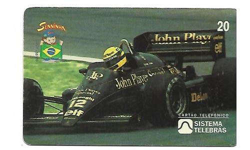 Cart�o Telef�nico Ayrton Senna (Senninha) 1986 Vitoria em Detroit