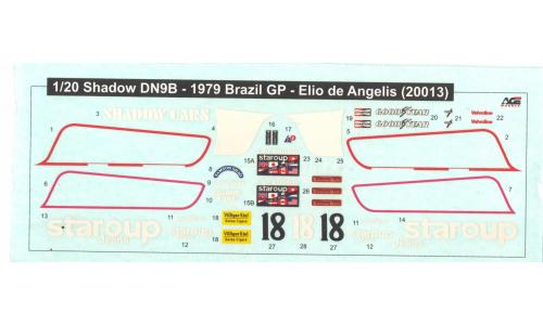 1/20 - 1979 Shadow DN9B De Angelis Brasil