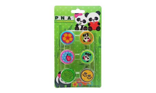 YES Carimbos Autoentintados 6 P�s Pandas