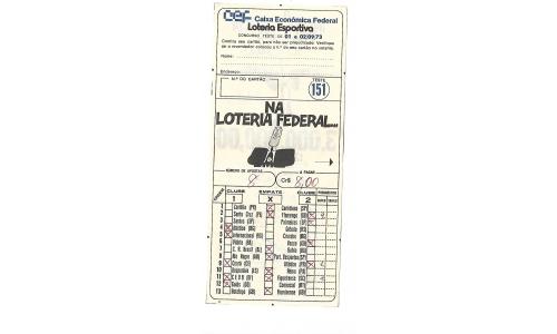 Volante Loteria Esportiva Teste 151 1973