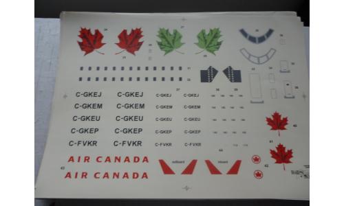 Decalque Avi�o Air Canada Folhas e Letras