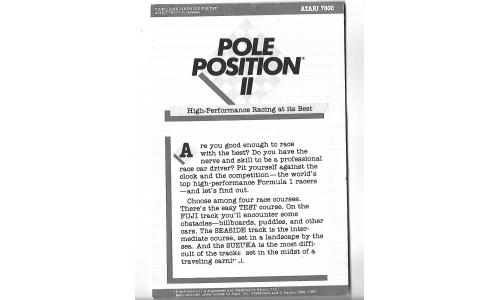 Manual Jogo Pole Position Atari 7800