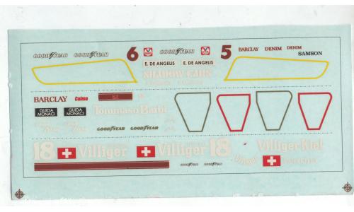 1/20 - 1979 Shadow DN9B De Angelis e Lammers