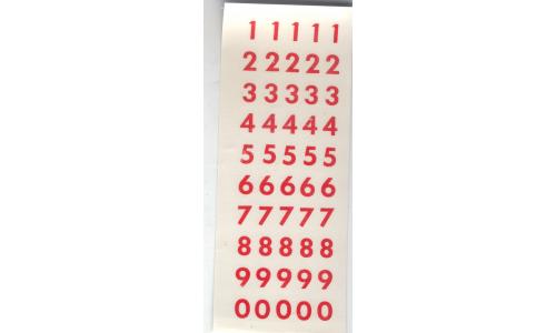 Autorama Decalque Numeros Vermelho Fino