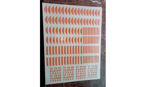 Decalque N�meros e Barras Laranja