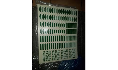 Decalque N�meros e Barras Verde Escuro