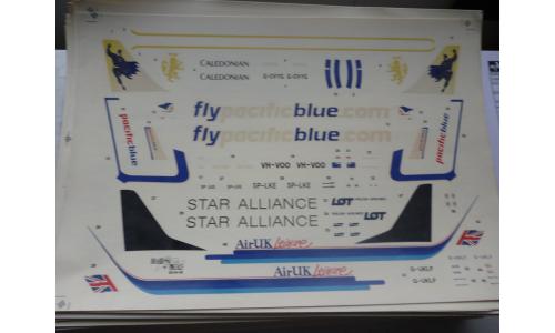 Decalque Avi�o Caledonian Fly pacific Blue Sttar Alliance AirUK