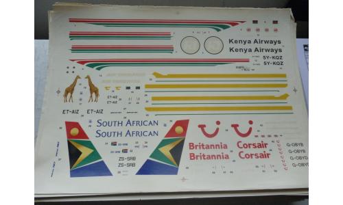 Decalque Avi�o Kenya Airways South African Britannia Corsair