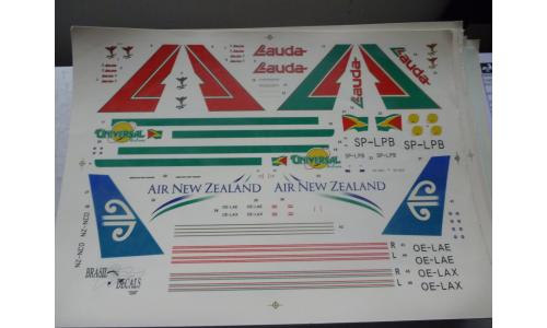 Decalque Avi�o Lauda Universal Airlines Air New Zealand