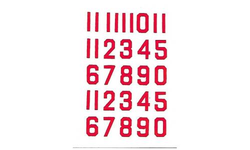 Decalque Numeros 1.0 Vermelho Claro