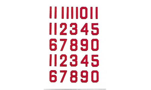 Decalque Numeros 1.0 Vermelho Escuro