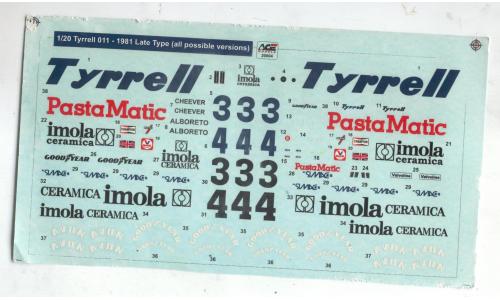 1/20 - 1981 Tyrrell 011 Late Type